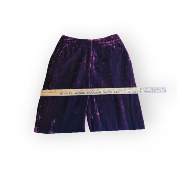 Good American Burgundy Crinkle Velvet Wide Leg Trousers size XS (Tall Friendly) - Picture 11 of 11